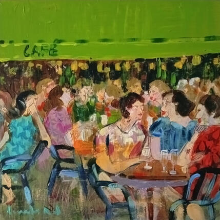 Painting Au milieu du bruit, ta voix · La ville nous réunit à nouveau by Ral Lourdes | Painting