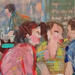 Painting Quand la ville reste dehors by Ral Lourdes | Painting Figurative Acrylic