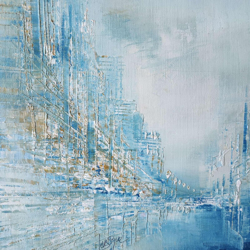 Peinture Canal de l'Ourcq par Levesque Emmanuelle | Tableau Huile