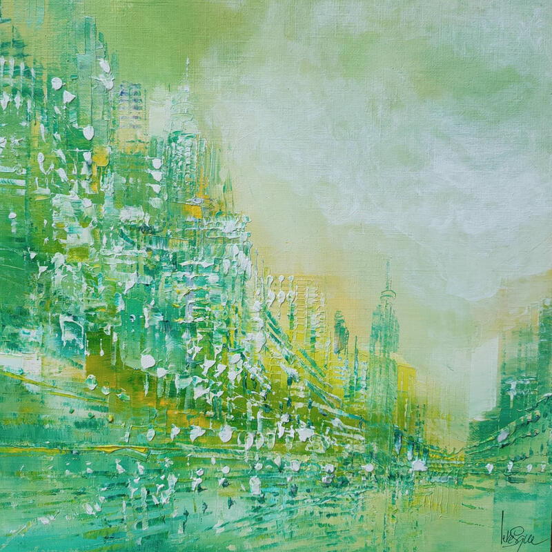 Peinture Vert lumière par Levesque Emmanuelle | Tableau Huile