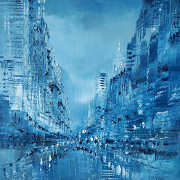 Painting Paris bleu by Levesque Emmanuelle | Painting  Oil