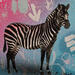 Painting Zebra by Lemoine Mael | Painting Pop-art Pop icons Graffiti Acrylic