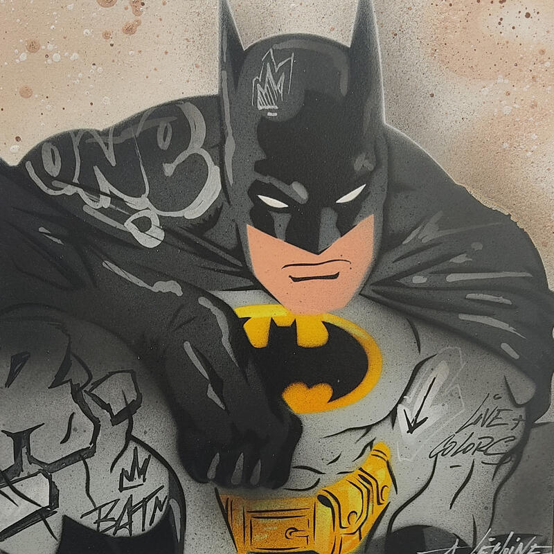 Painting Batman by Lemoine Mael | Painting Pop-art Pop icons Graffiti Acrylic