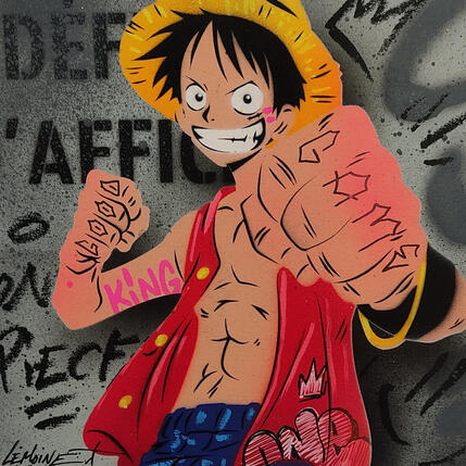 Peinture Luffy par Lemoine Mael | Tableau Pop-art Acrylique, Graffiti Icones Pop