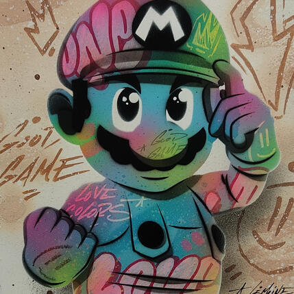 Painting Mario by Lemoine Mael | Painting Pop-art Acrylic, Graffiti Pop icons