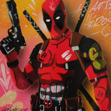 Painting Deadpool by Lemoine Mael | Painting Pop-art Acrylic, Graffiti Pop icons