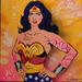 Peinture Wonder Woman par Lemoine Mael | Tableau Pop-art Icones Pop Graffiti Acrylique