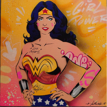 Peinture Wonder Woman par Lemoine Mael | Tableau Pop-art Acrylique, Graffiti Icones Pop