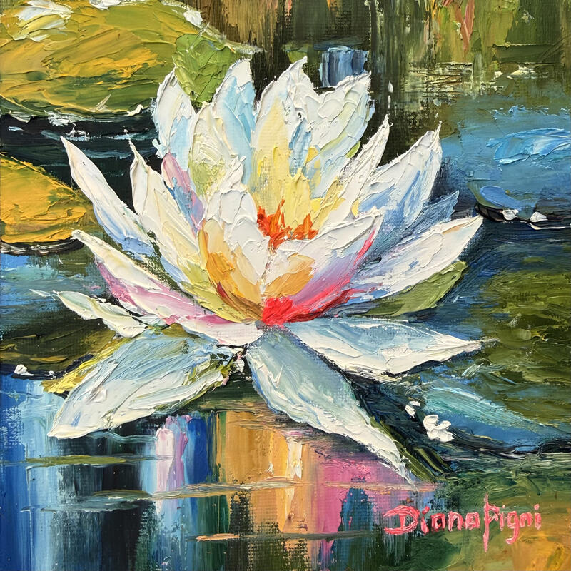 Painting The Quiet Bloom by Pigni Diana | Painting Impressionism Landscapes Nature Still-life Oil