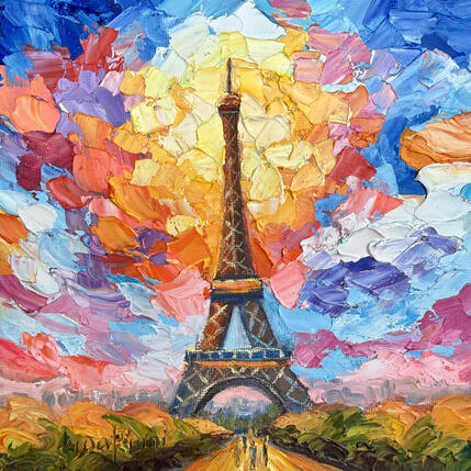 Painting A Colourful Parisian Dream by Pigni Diana | Painting Impressionism Oil Landscapes, Nature, Urban