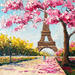 Peinture April in Paris par Pigni Diana | Tableau Impressionnisme Paysages Urbain Architecture Huile