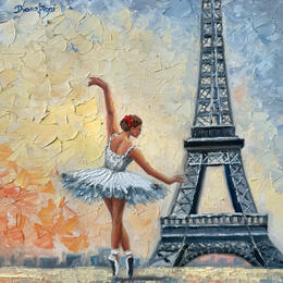 Painting One Last Pirouette by Pigni Diana | Painting Figurative Oil Architecture, Life style, Urban