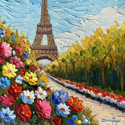 Painting Vibrant Paris by Pigni Diana | Painting Impressionism Oil Architecture, Landscapes, Pop icons, Urban