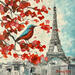 Painting Paris Melody in Autumn by Pigni Diana | Painting Impressionism Urban Nature Architecture Oil