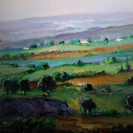 Painting Al fondo la sierra by Cabello Ruiz Jose | Painting Figurative Oil Landscapes, Pop icons