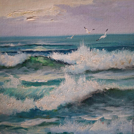Painting Olas en movimiento by Cabello Ruiz Jose | Painting Figurative Oil Marine