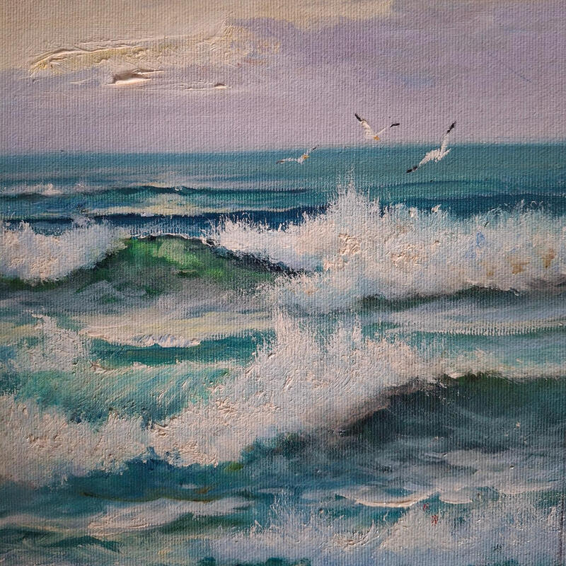Painting Olas en movimiento by Cabello Ruiz Jose | Painting Figurative Marine Oil