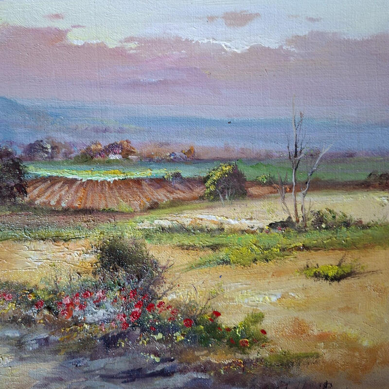 Painting Final del verano by Cabello Ruiz Jose | Painting Figurative Landscapes Oil
