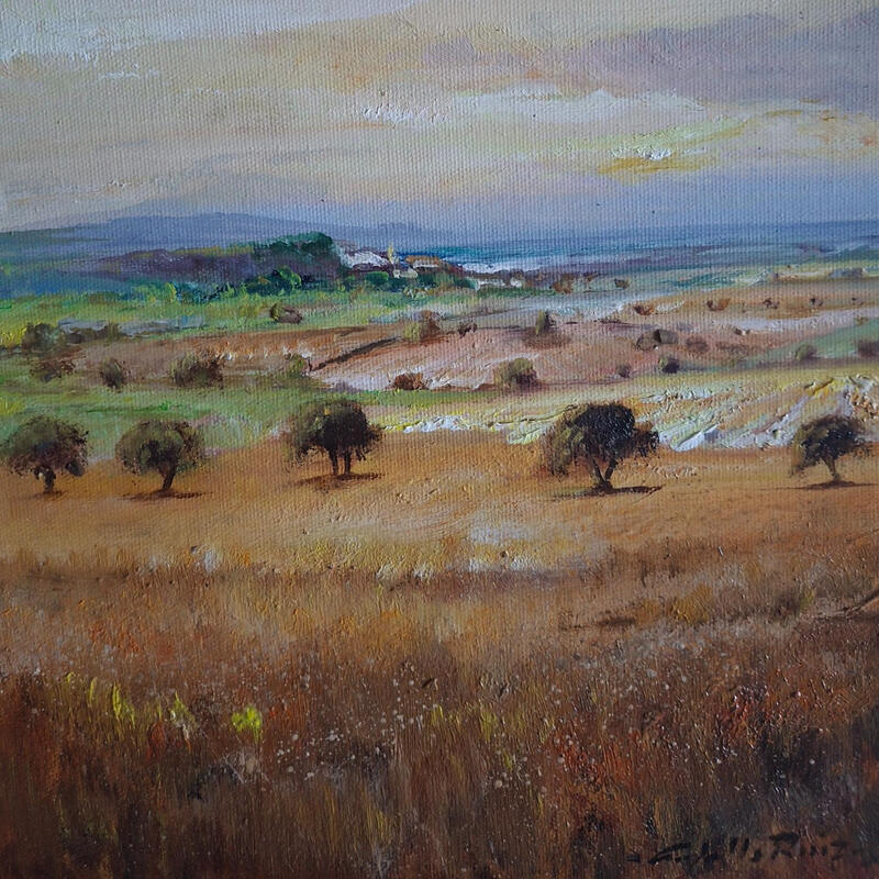Painting El mar al fondo by Cabello Ruiz Jose | Painting Figurative Landscapes Oil