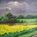 Painting Paisaje verde y amarillo by Cabello Ruiz Jose | Painting Figurative Landscapes Oil