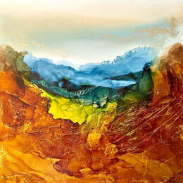 Painting Bronze Age 3470 by Depaire Silvia | Painting Abstract Acrylic Landscapes, Marine, Minimalist