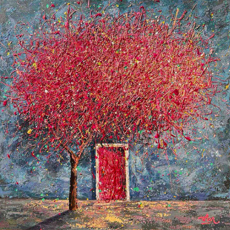 Gemälde 80x80 Almost Love von Antoniuk Nadiia | Gemälde Impressionismus Minimalistisch Acryl