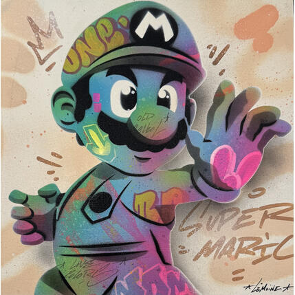 Painting Mario One by Lemoine Mael | Painting Pop-art Acrylic, Graffiti Pop icons