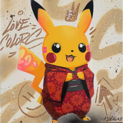 Painting Pikachu by Lemoine Mael | Painting
