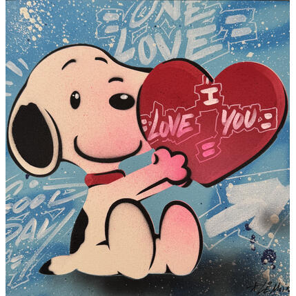 Painting Snoopy Coeur by Lemoine Mael | Painting