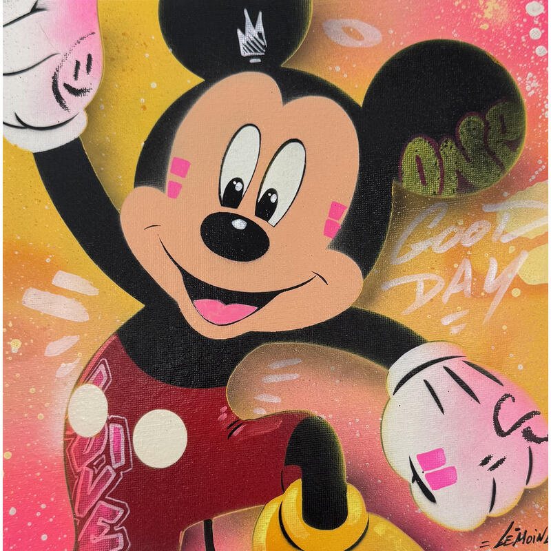 Painting Mickey Mouse by Lemoine Mael | Painting Pop-art Pop icons Graffiti Acrylic