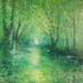 Painting Fraicheur sous les arbres by Levesque Emmanuelle | Painting Oil