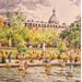 Gemälde Le luxembourg et le Panthéon von Decoudun Jean charles | Gemälde Figurativ Urban Aquarell