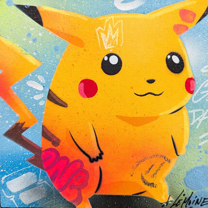 Gemälde Pika von Lemoine Mael | Gemälde Pop-Art Acryl, Graffiti Pop-Ikonen