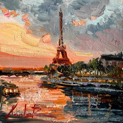 Gemälde Eiffel Tower at Sunset von Xanlar | Gemälde
