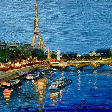 Gemälde Paris at Blue Hour von Xanlar | Gemälde
