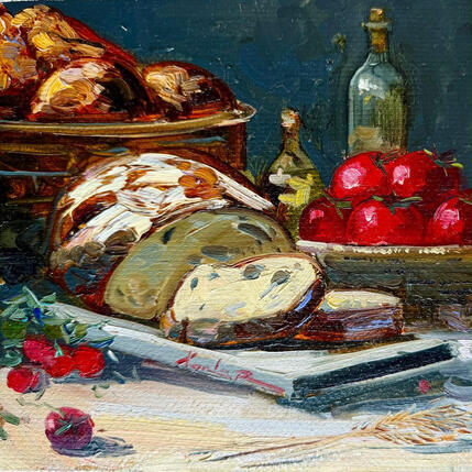 Gemälde Bread and Tomatoes von Xanlar | Gemälde