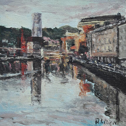 Painting Reflejos by Fuensanta R. Urien | Painting Realism Oil Urban