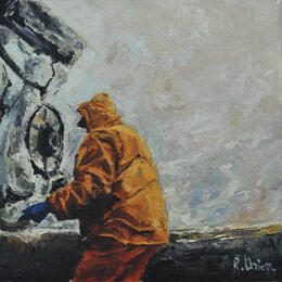 Painting Pesca extrema by Fuensanta R. Urien | Painting Figurative Oil Life style, Pop icons