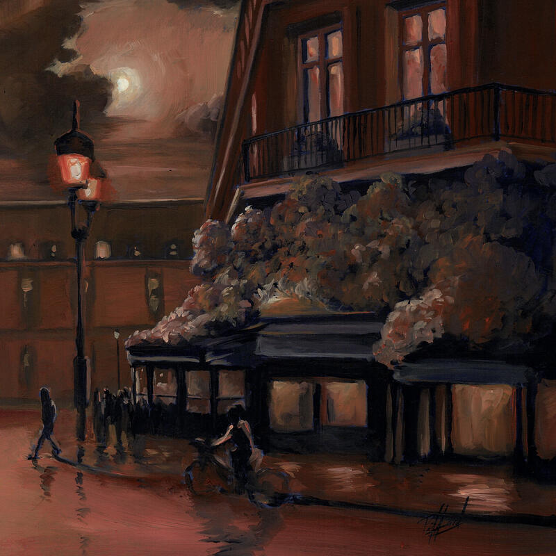 Painting Le Musset by Piffard Cédric | Painting Figurative Urban Life style Architecture Oil