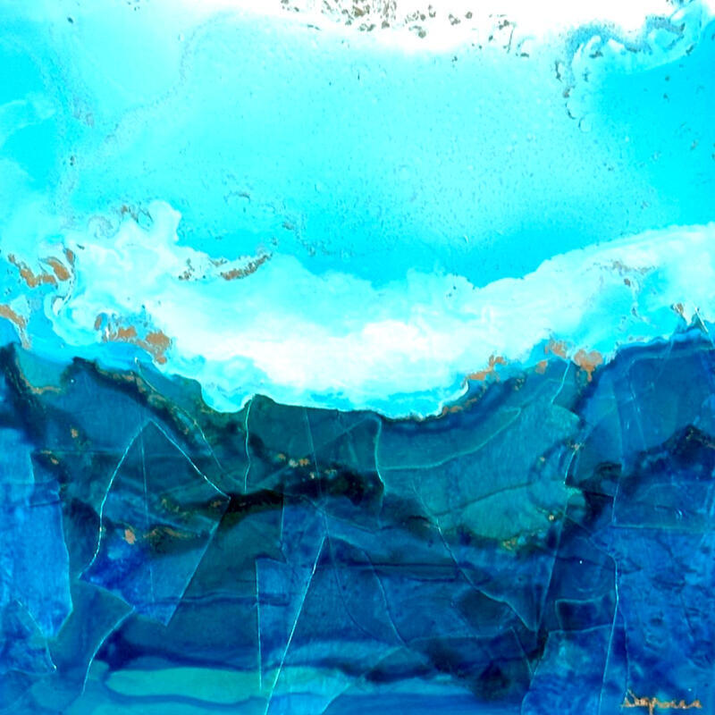 Peinture 3498 poesie marine par Depaire Silvia | Tableau Abstrait Paysages Marine Minimaliste Acrylique