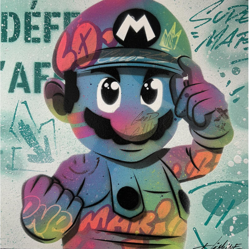 Painting Super Mario by Lemoine Mael | Painting Pop-art Pop icons Graffiti Acrylic