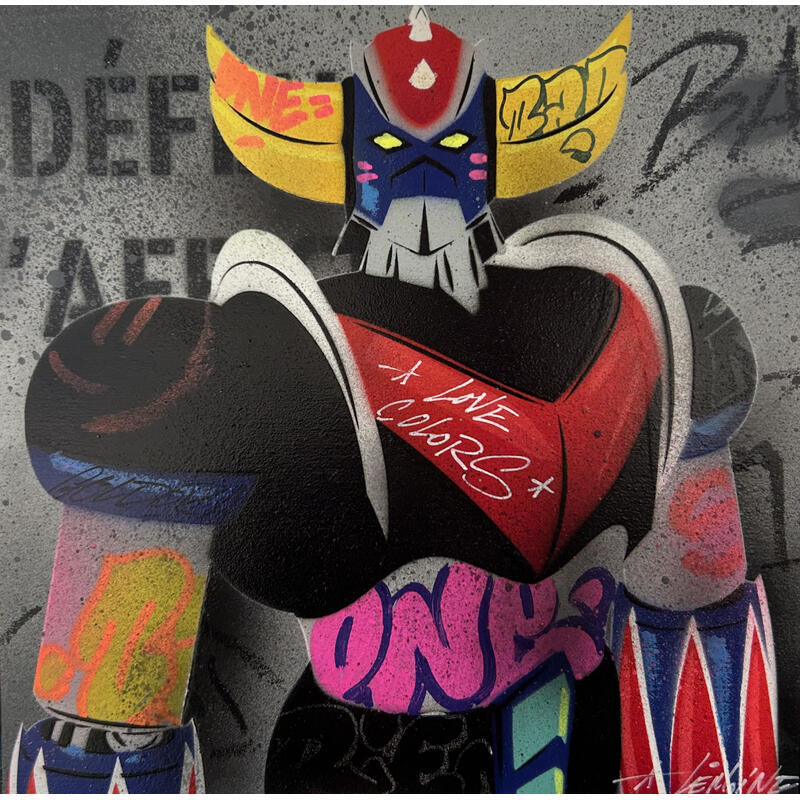 Painting Goldorak by Lemoine Mael | Painting Pop-art Pop icons Graffiti Acrylic