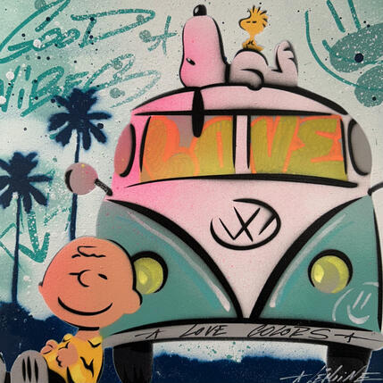 Painting Snoopy love by Lemoine Mael | Painting