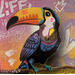 Painting Toucan by Lemoine Mael | Painting Pop-art Pop icons Graffiti Acrylic