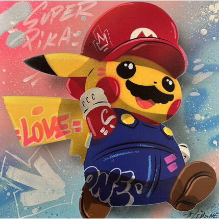 Painting Pika Mario by Lemoine Mael | Painting