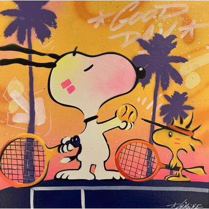 Painting Snoopy tennis man by Lemoine Mael | Painting