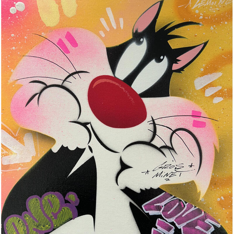 Painting Gros minet by Lemoine Mael | Painting Pop-art Pop icons Graffiti Acrylic