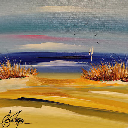 Peinture La plage avec toi par Fonteyne David | Tableau
