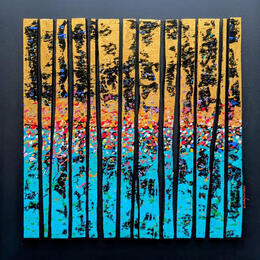 Painting Bandecolor 14 touche or vert multi  by Langeron Luc | Painting Subject matter Acrylic, Resin, Wood
