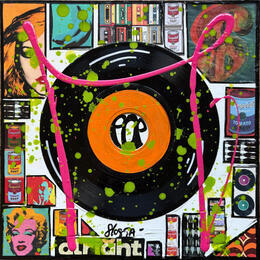 Peinture Pop vinyle (orange) par Costa Sophie | Tableau